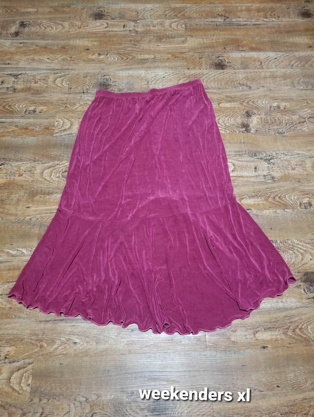 Weekenders Rasberry Color Flared Maxi Skirt XL